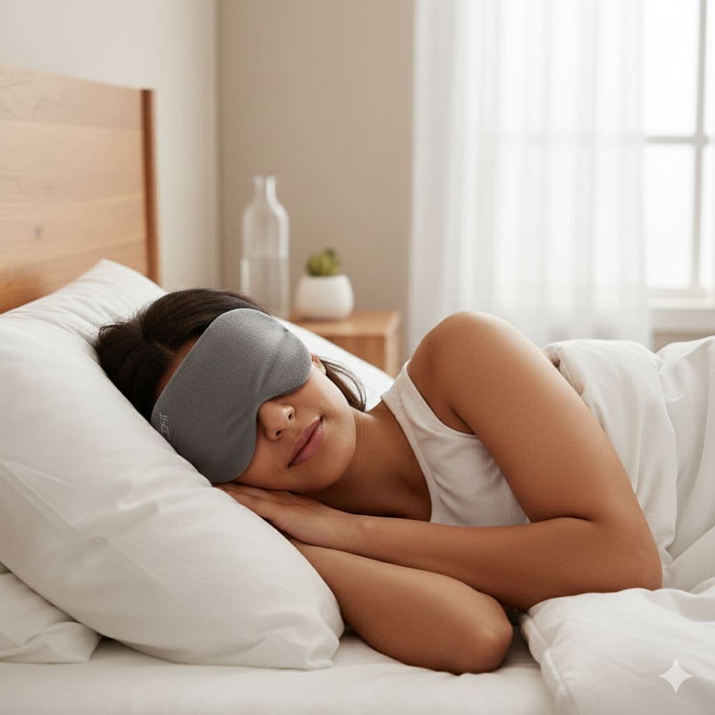 Warm Black Eye Mask for Pregnancy | Relaxation, Stress Relief & Better Sleep Support