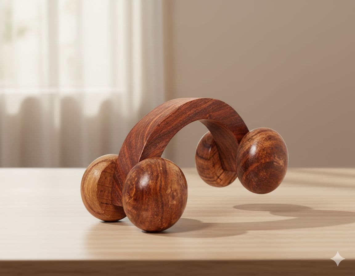 Wooden Foot Roller (6 Wheels)